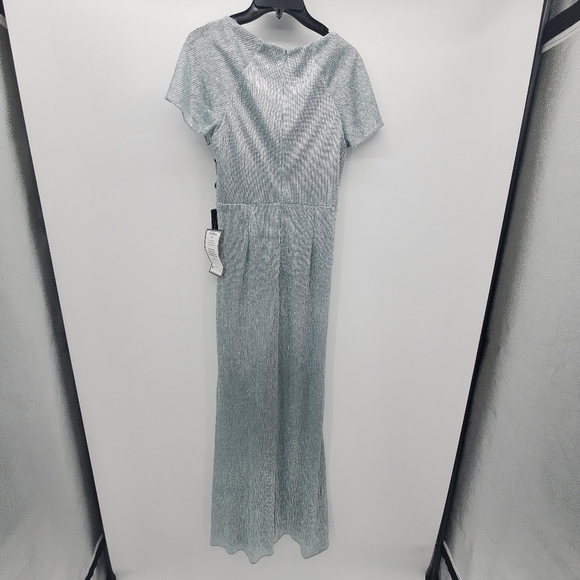 Adrianna Papell sea glass Metallic mesh twist gown maxi new with tags - Picture 3 of 10